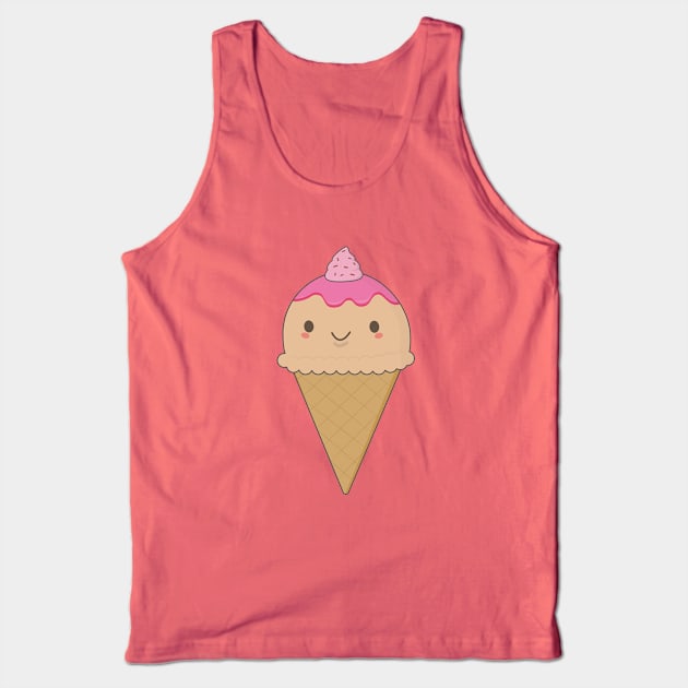 Cute and Kawaii Ice Cream Cone T-Shirt Tank Top by happinessinatee